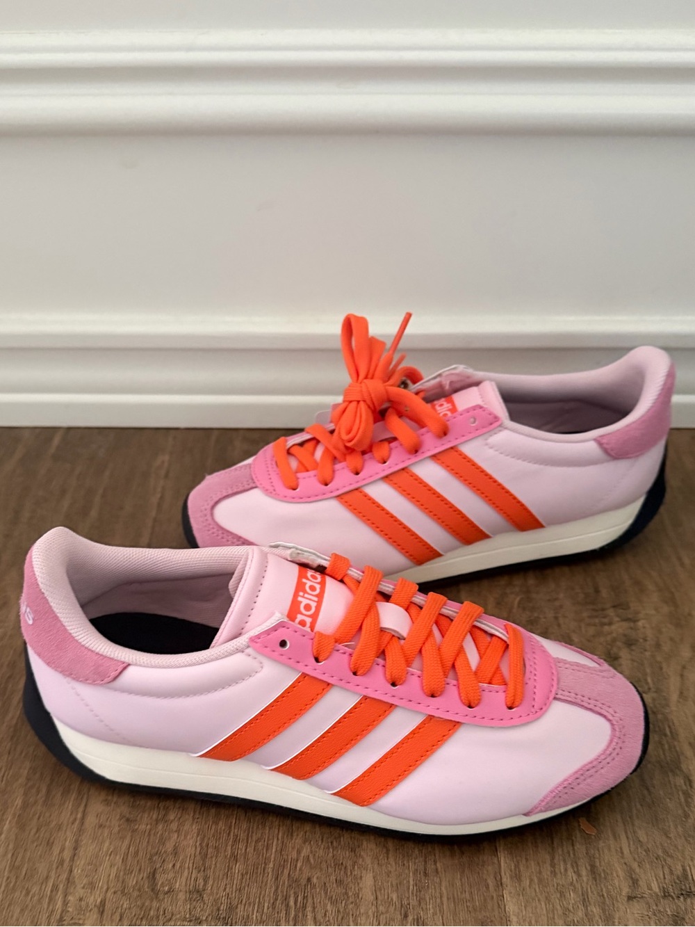 adidas Pink and Orange Women's Runvista Retro Running Sneaker, NWT, Sz 6.5 - Picture 3 of 7